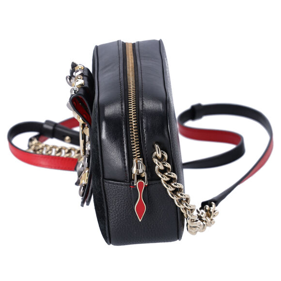 Christian Louboutin Rubylou Mini Shoulder Bag 3185262 Black Suede Leather - Picture 3 of 8
